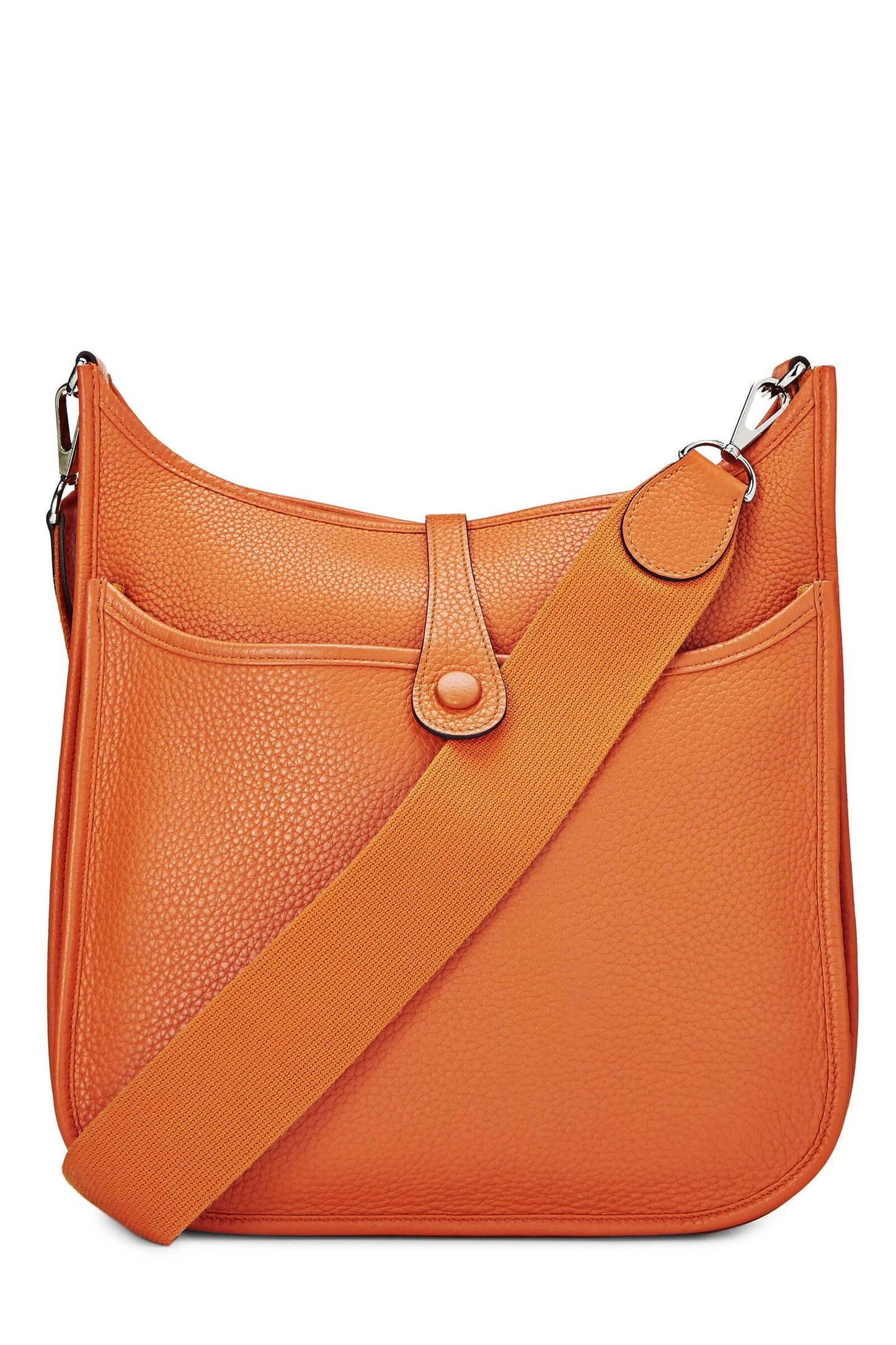 HERMÈS EVELYNE III PM CLEMENCE SHOULDER BAG IN ORANGE