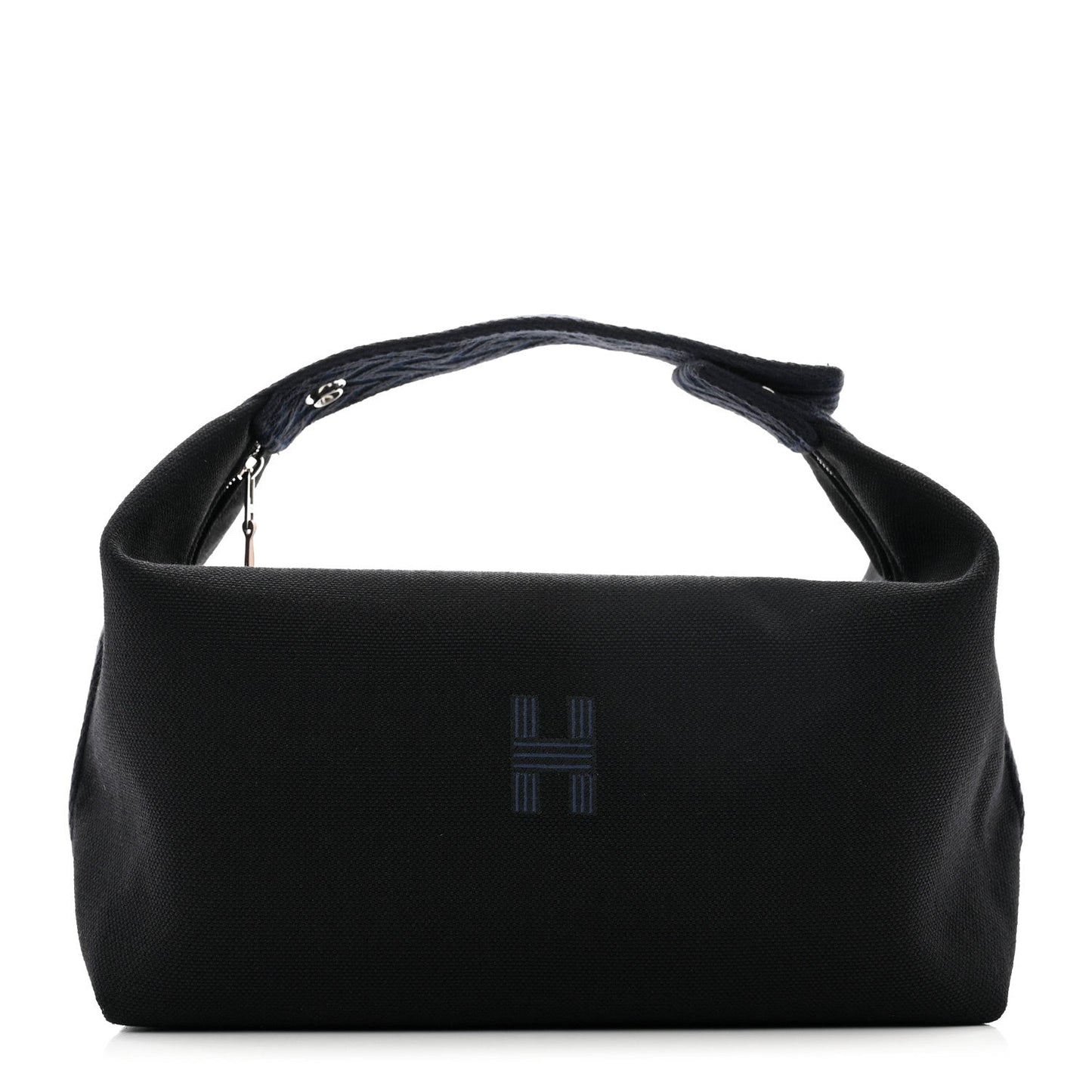 HERMÈS CANVAS LARGE BRIDE A BRAC POUCH BLEU NUIT