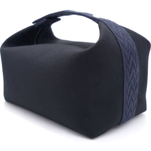 HERMÈS CANVAS LARGE BRIDE A BRAC POUCH BLEU NUIT