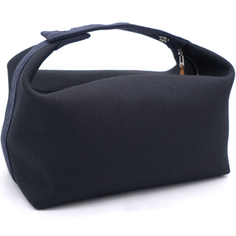 HERMÈS CANVAS LARGE BRIDE A BRAC POUCH BLEU NUIT