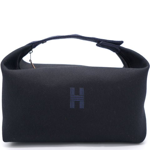 HERMÈS CANVAS LARGE BRIDE A BRAC POUCH BLEU NUIT