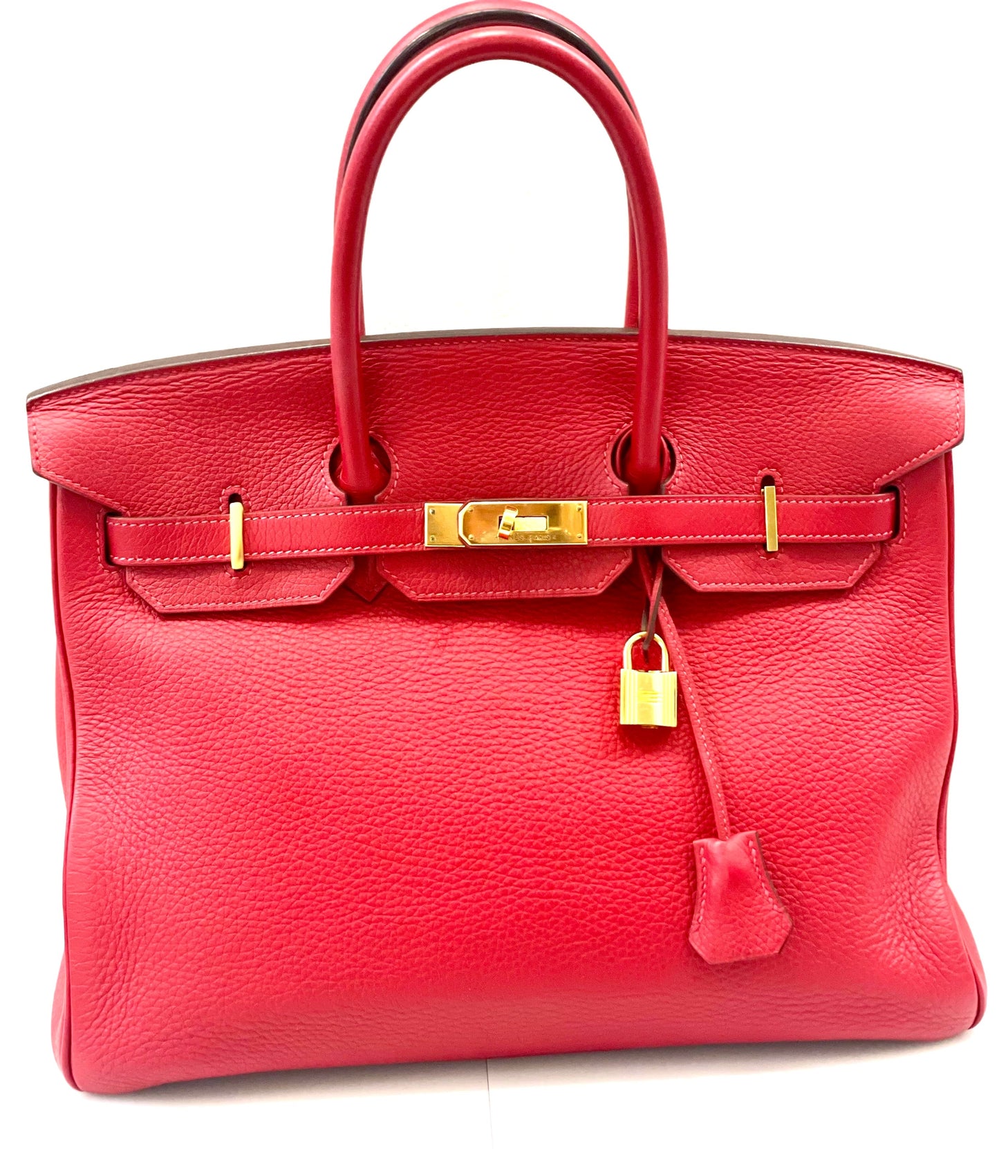 HERMÈS BIRKIN 35 RUBY CLEMENCE HANDBAG