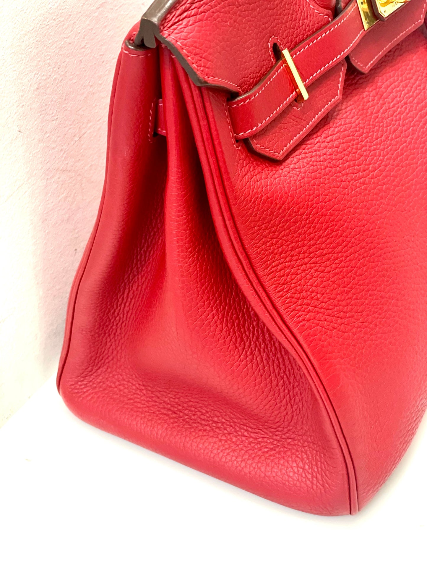 HERMÈS BIRKIN 35 RUBY CLEMENCE HANDBAG