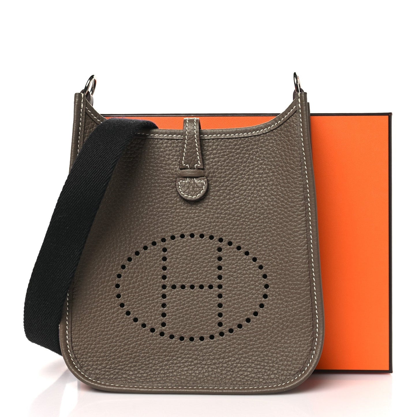 HERMÈS EVELYNE CLEMENCE LEATHER TPM ETOUPE BLEU INDIGO