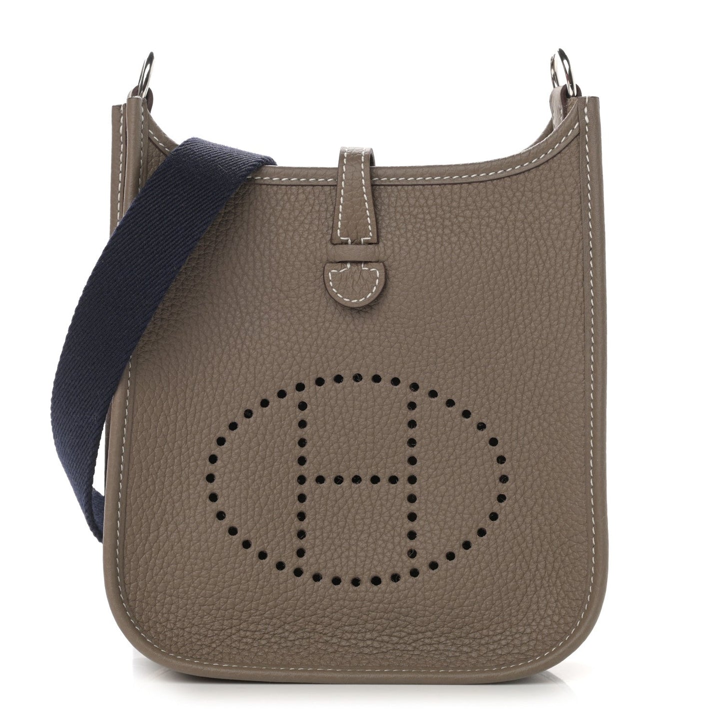 HERMÈS EVELYNE CLEMENCE LEATHER TPM ETOUPE BLEU INDIGO