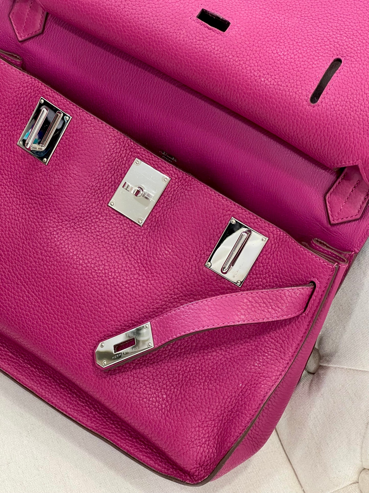 HERMÈS CLEMENCE LEATHER JYPSIERE 34 SHOULDER BAG