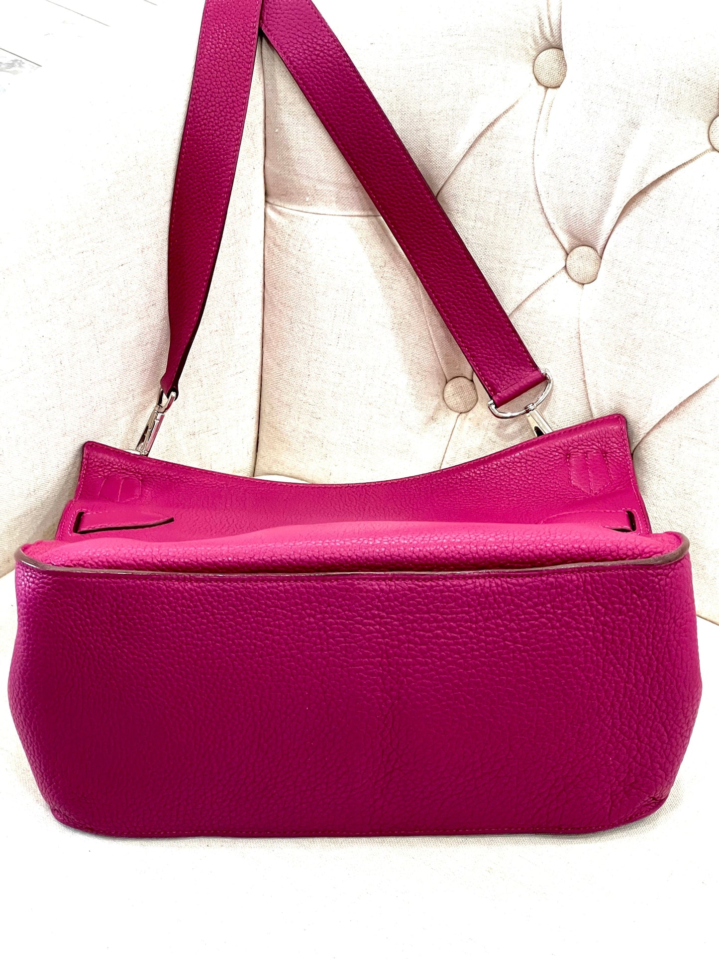 HERMÈS CLEMENCE LEATHER JYPSIERE 34 SHOULDER BAG