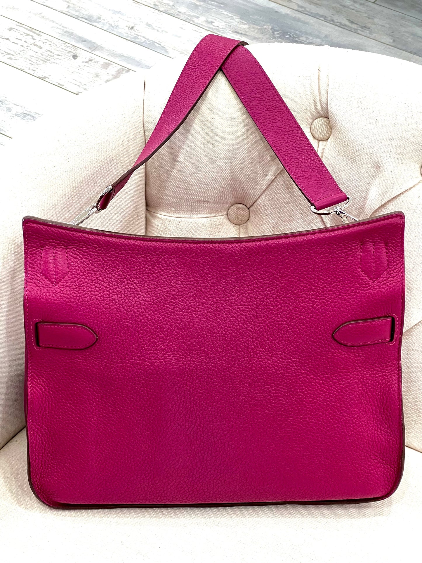 HERMÈS CLEMENCE LEATHER JYPSIERE 34 SHOULDER BAG