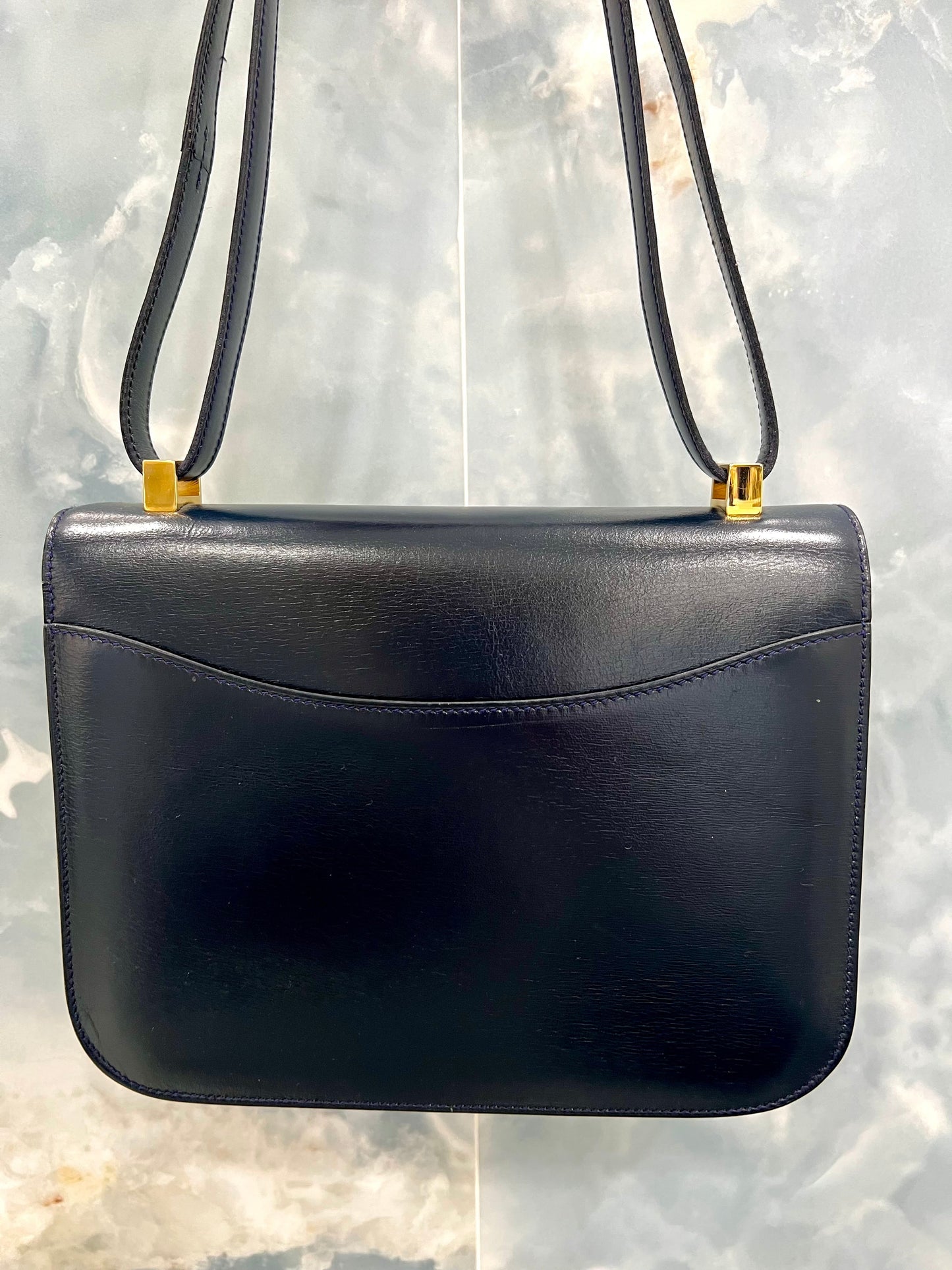 HERMÈS CONSTANCE 23 VINTAGE BOX LEATHER SHOULDER BAG