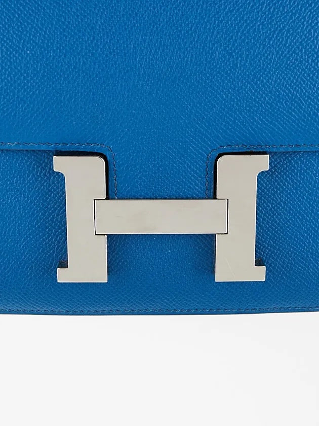 HERMÈS CONSTANCE 24 EPSOM LEATHER PALLADIUM HARDWARE BLUE IZMIR