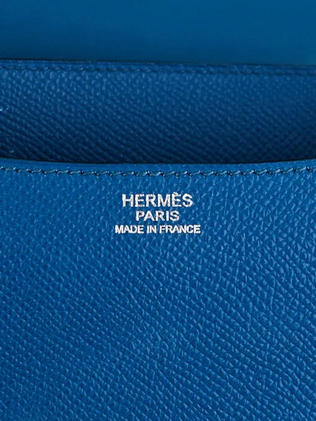 HERMÈS CONSTANCE 24 EPSOM LEATHER PALLADIUM HARDWARE BLUE IZMIR