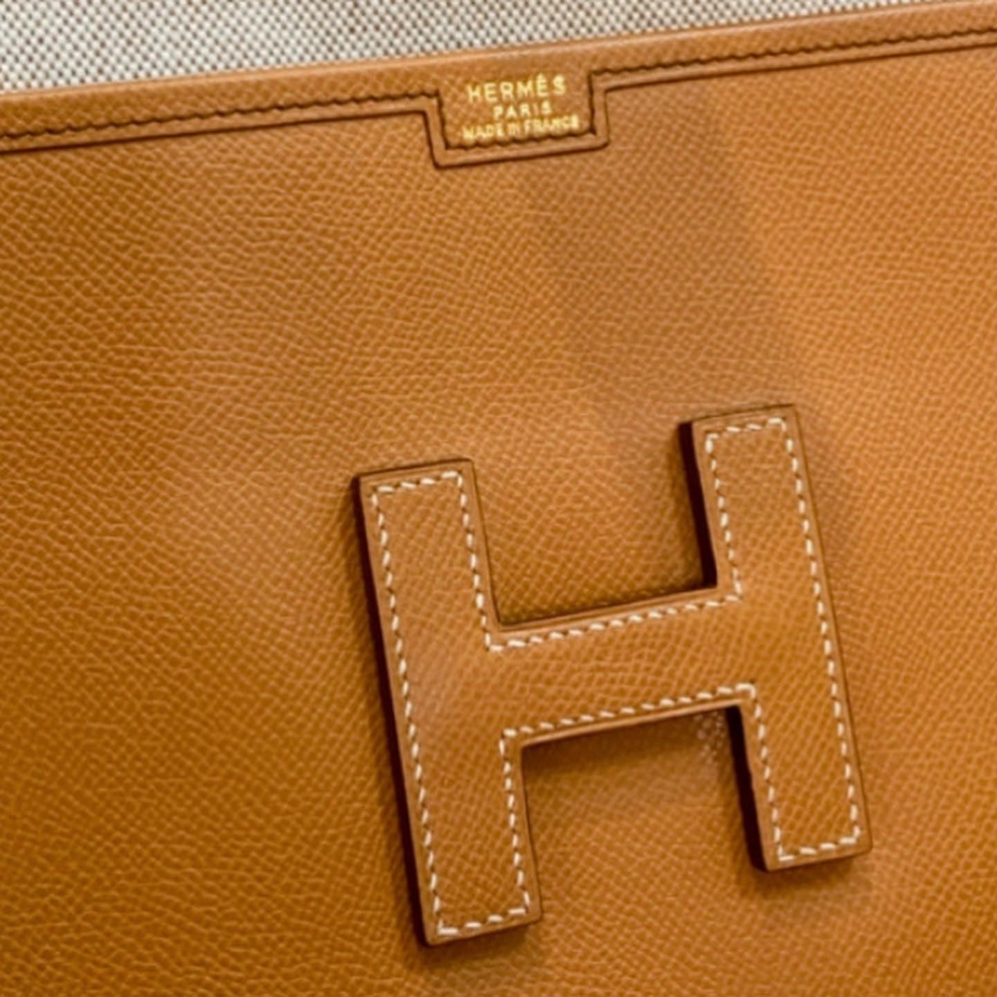 HERMÈS H EPSOM LEATHER JIGE PM CLUTCH BAG
