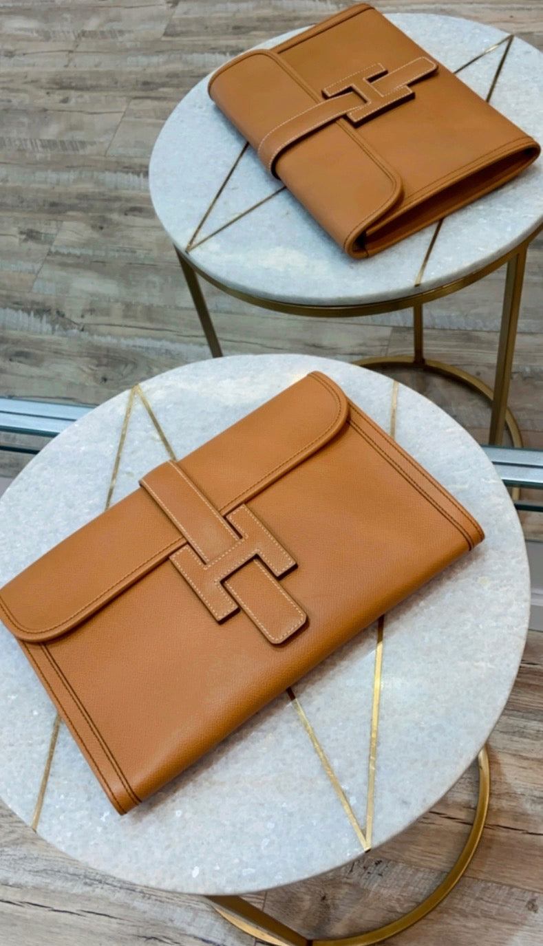 HERMÈS H EPSOM LEATHER JIGE PM CLUTCH BAG