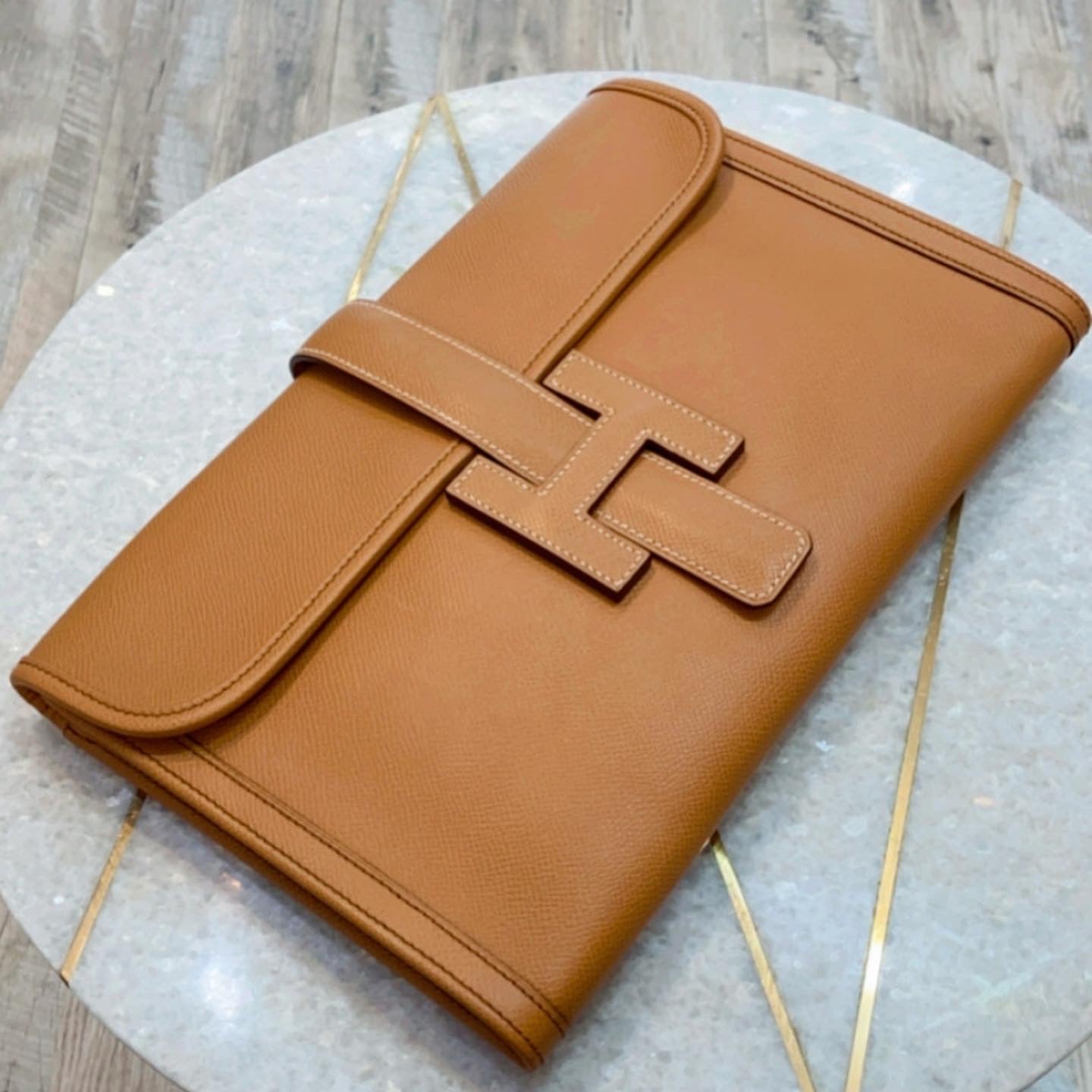 HERMÈS H EPSOM LEATHER JIGE PM CLUTCH BAG