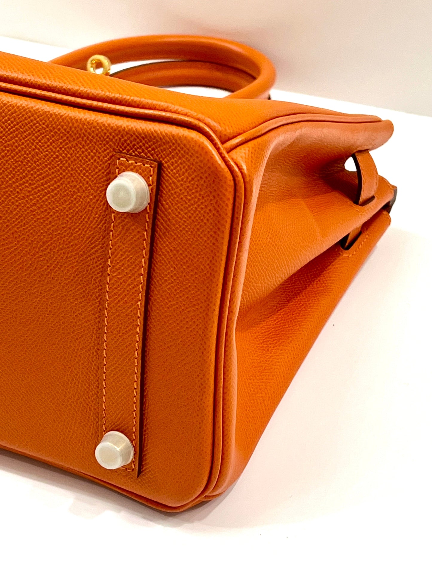 HERMÈS EPSOM LEATHER BIRKIN 30 HANDBAG IN APRICOT