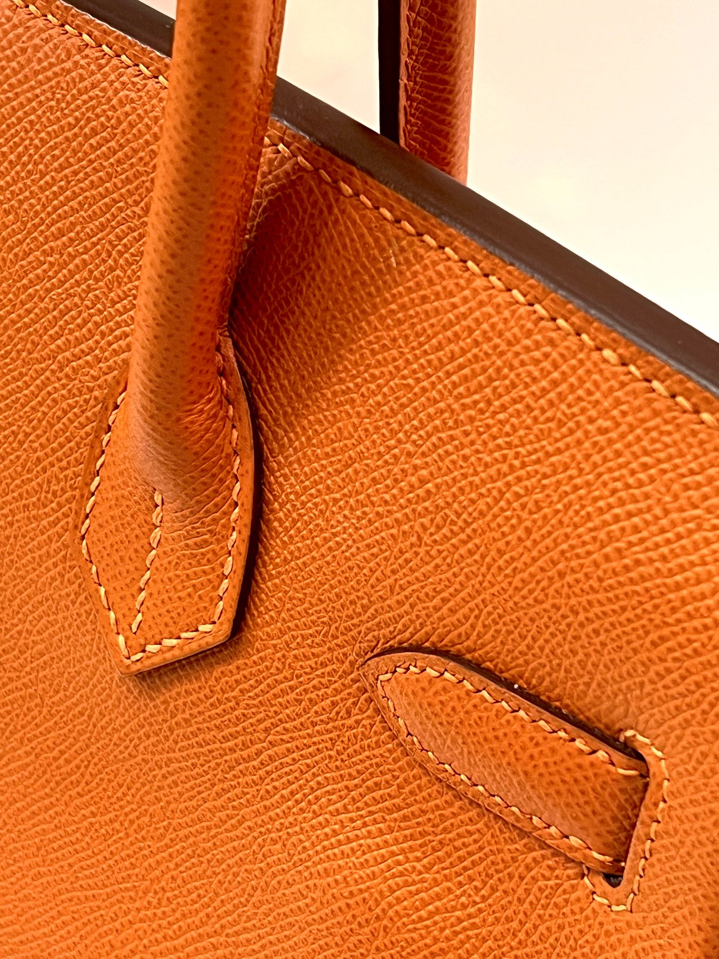 HERMÈS EPSOM LEATHER BIRKIN 30 HANDBAG IN APRICOT