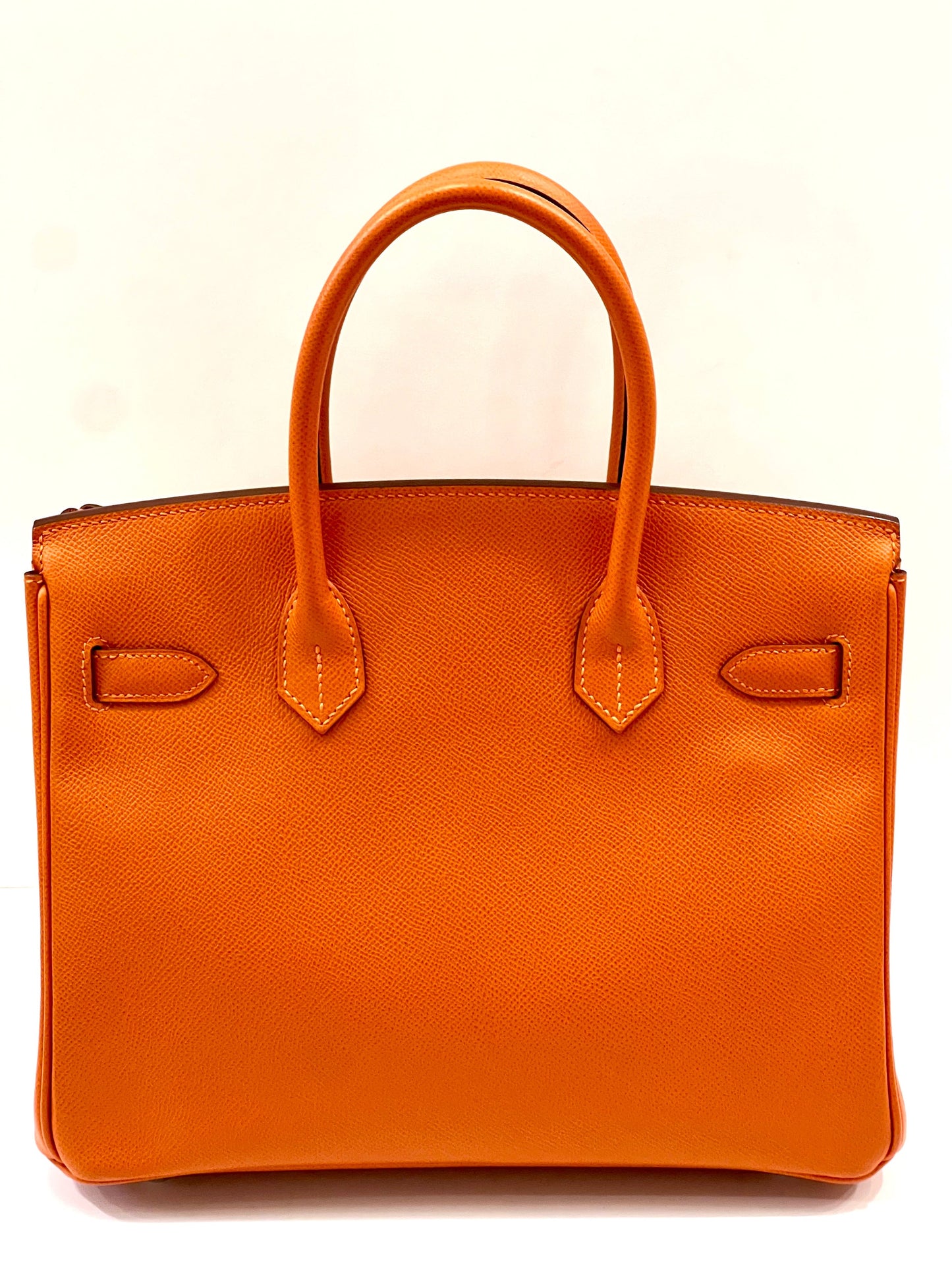 HERMÈS EPSOM LEATHER BIRKIN 30 HANDBAG IN APRICOT