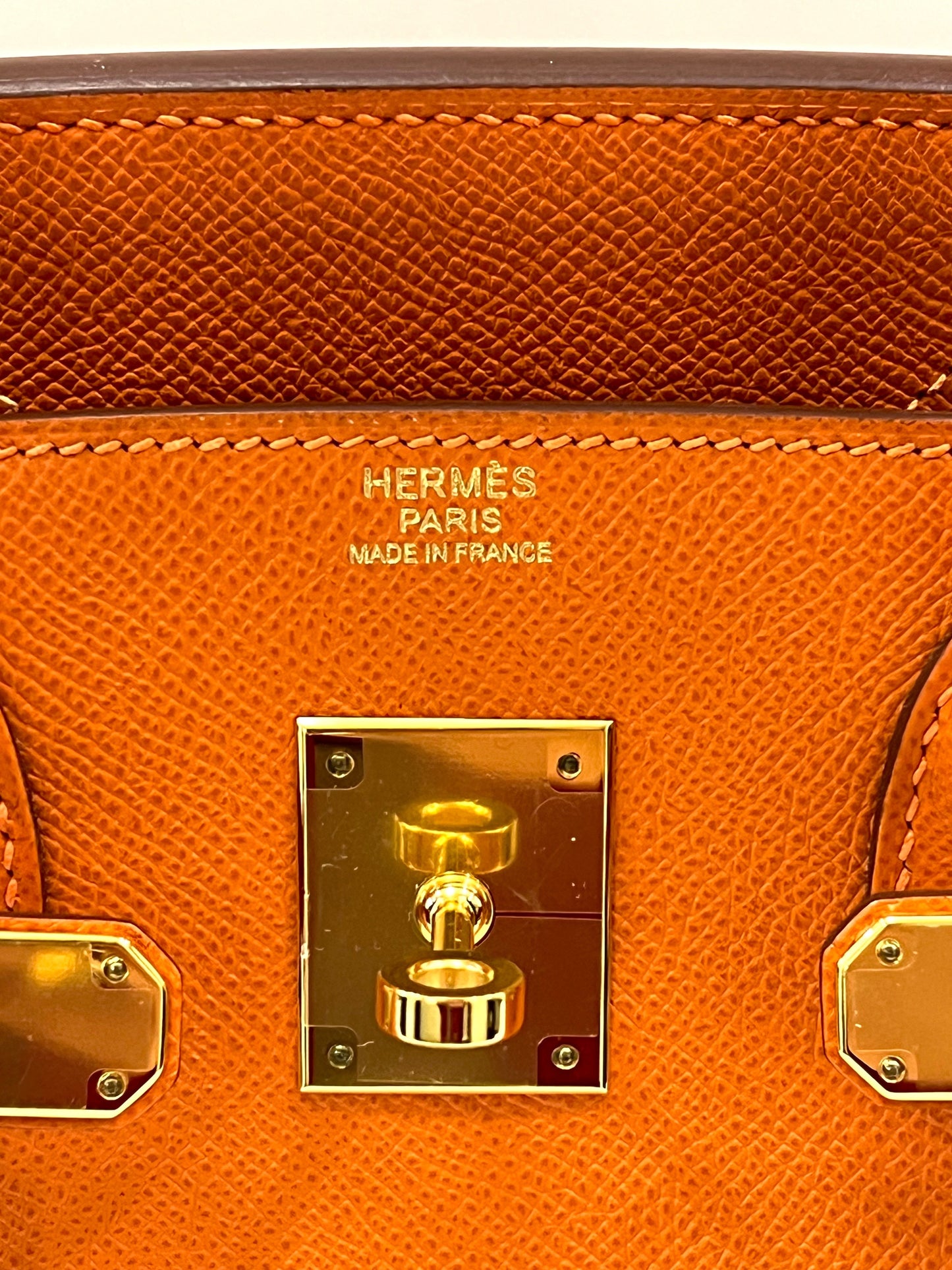 HERMÈS EPSOM LEATHER BIRKIN 30 HANDBAG IN APRICOT