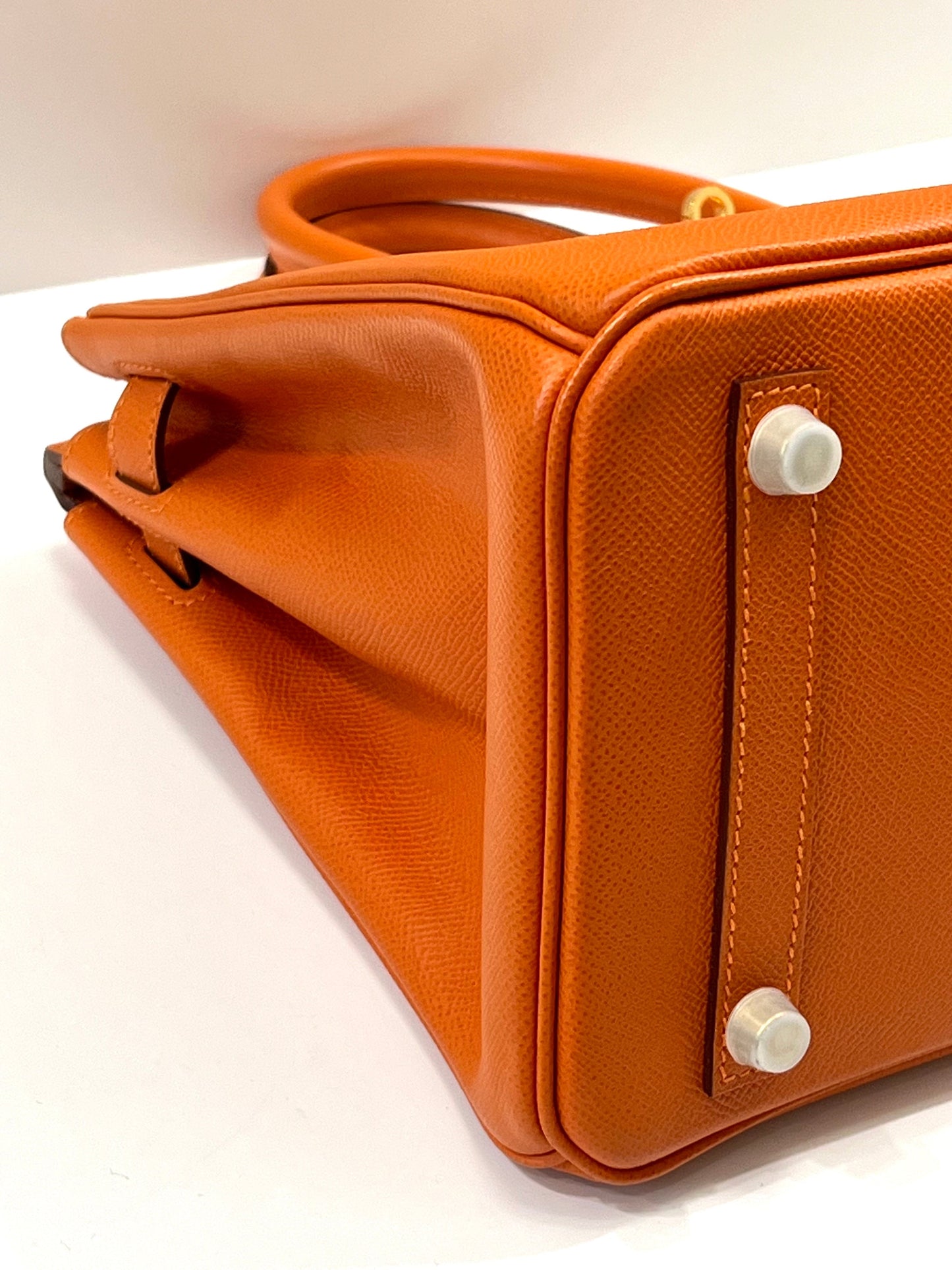 HERMÈS EPSOM LEATHER BIRKIN 30 HANDBAG IN APRICOT