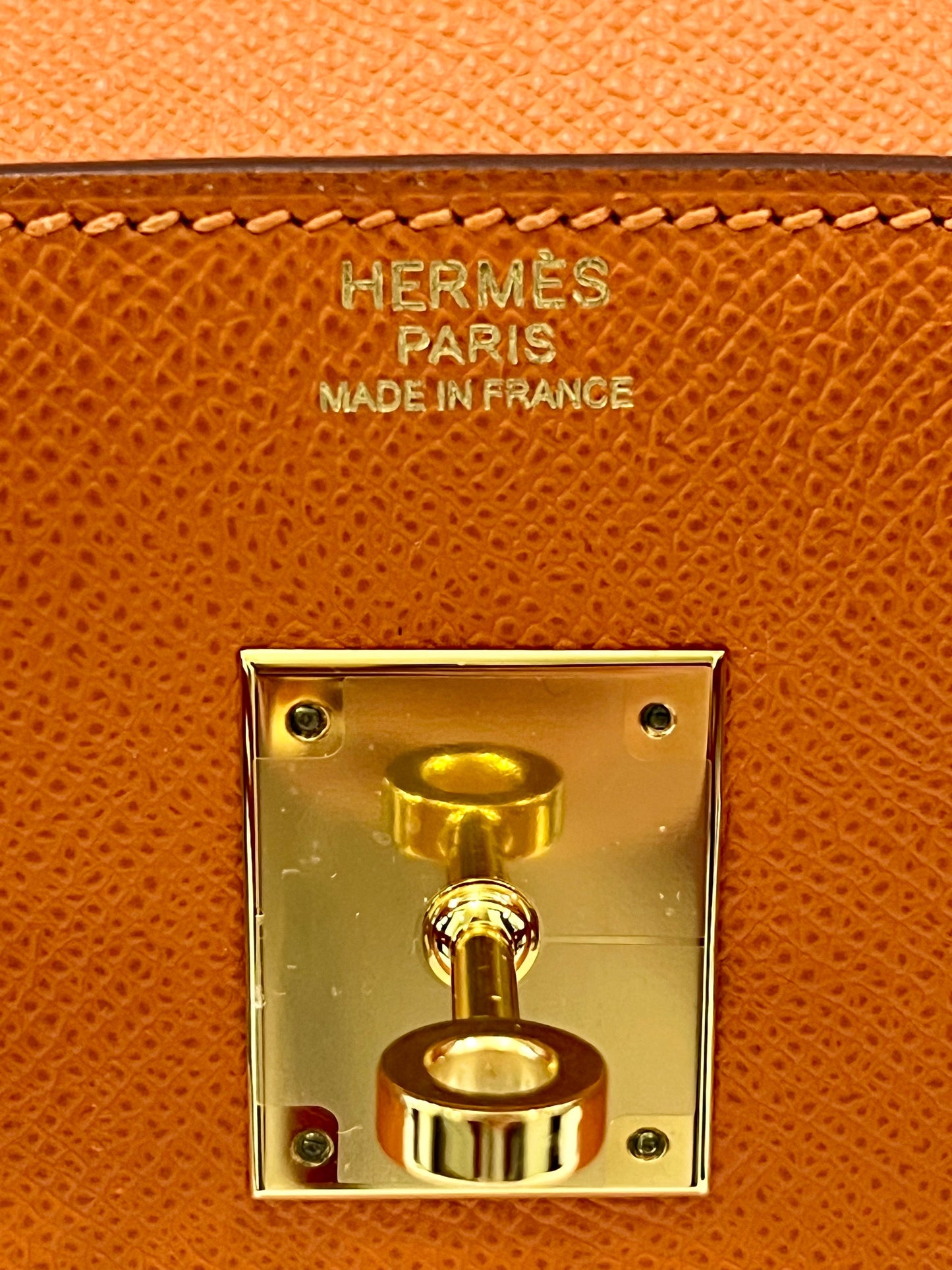 HERMÈS EPSOM LEATHER BIRKIN 30 HANDBAG IN APRICOT
