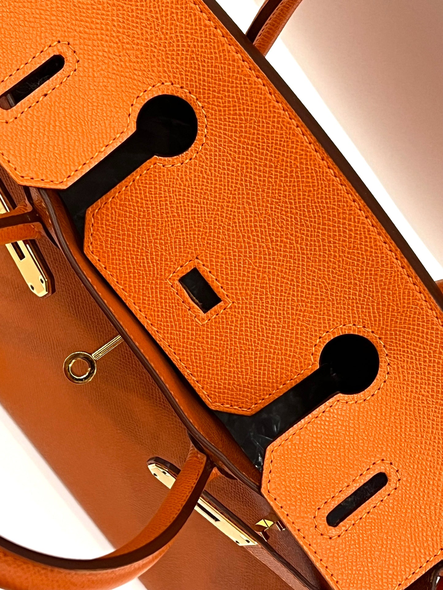 HERMÈS EPSOM LEATHER BIRKIN 30 HANDBAG IN APRICOT