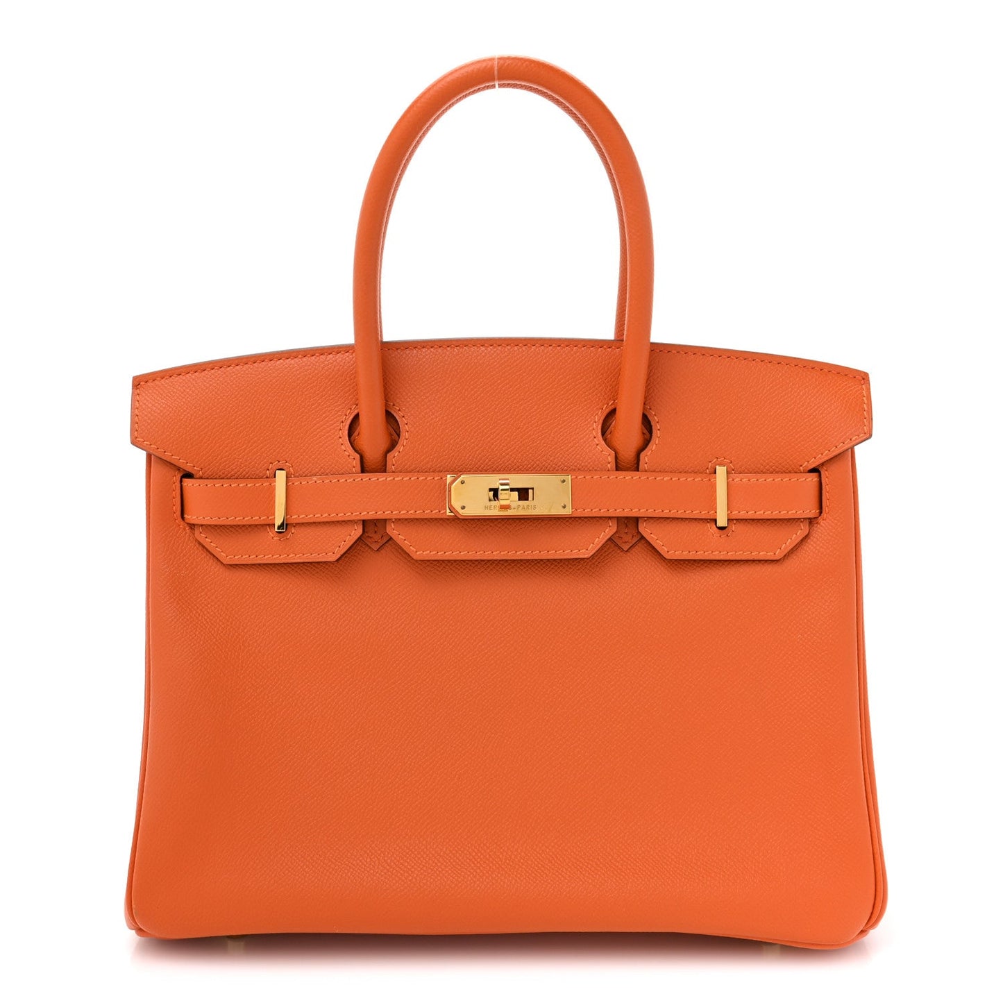 HERMÈS EPSOM LEATHER BIRKIN 30 HANDBAG IN APRICOT