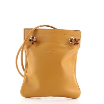 HERMÈS ALINE MILO SWIFT LAMBSKIN LEATHER MINI BAG JAUNE D'OR
