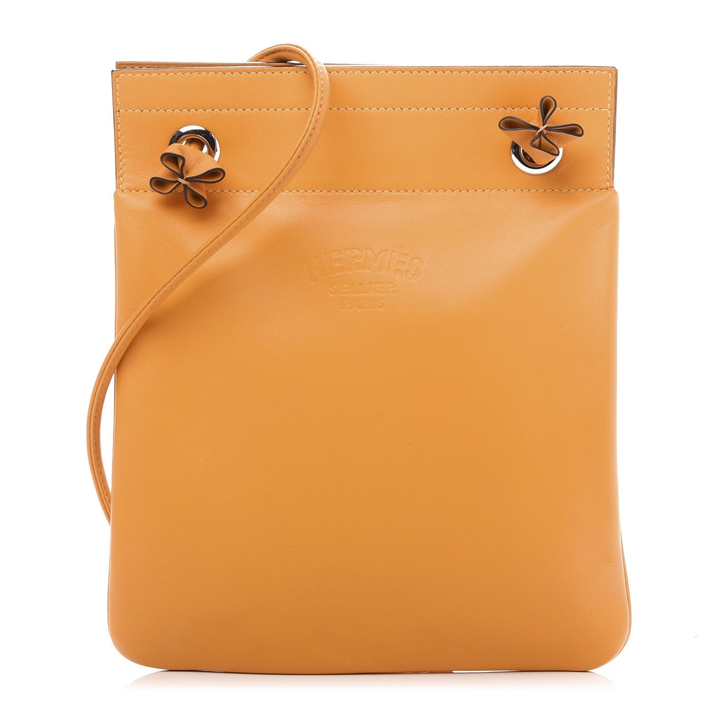 HERMÈS ALINE MILO SWIFT LAMBSKIN LEATHER MINI BAG JAUNE D'OR