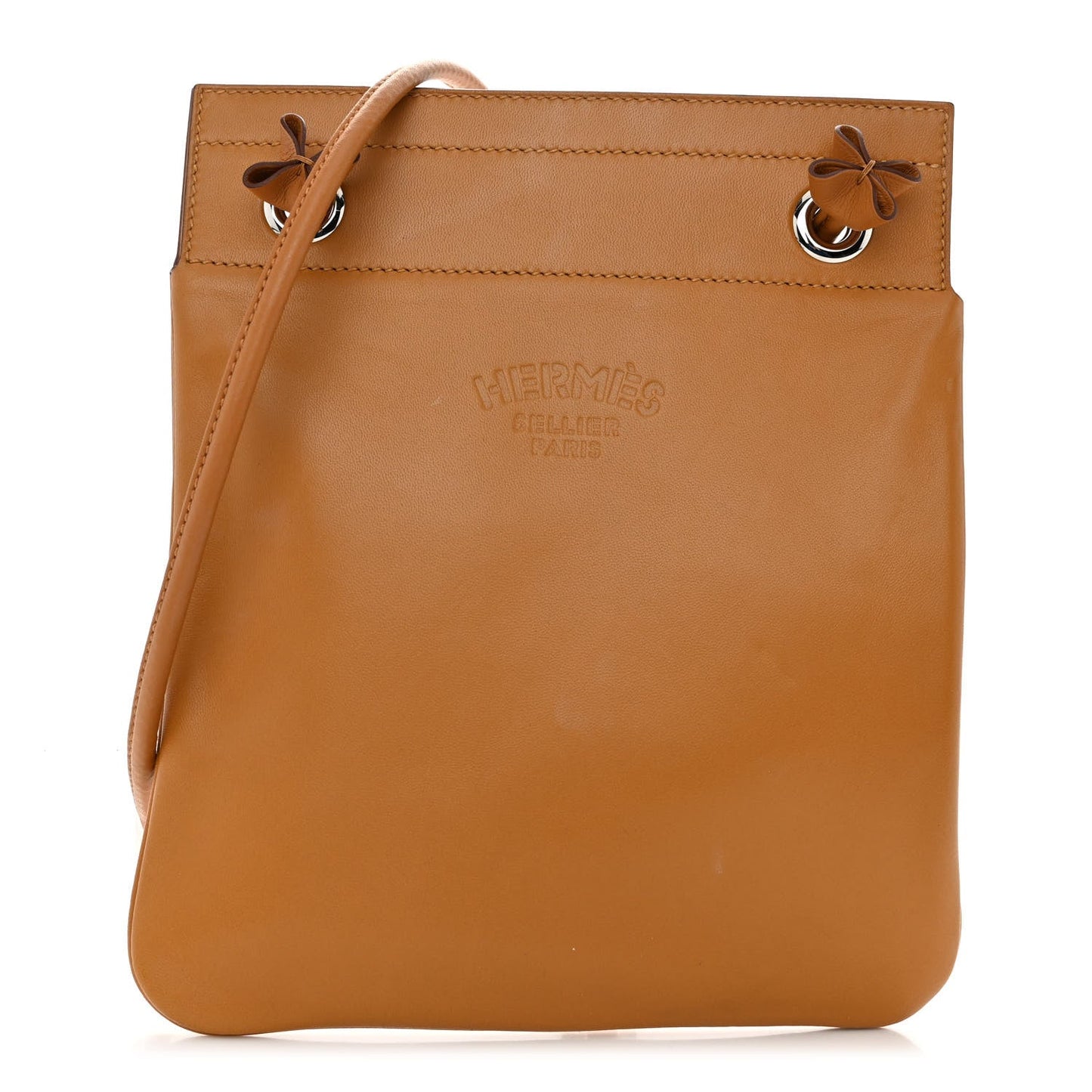 HERMÈS ALINE MILO SWIFT LAMBSKIN LEATHER MINI BAG JAUNE D'OR