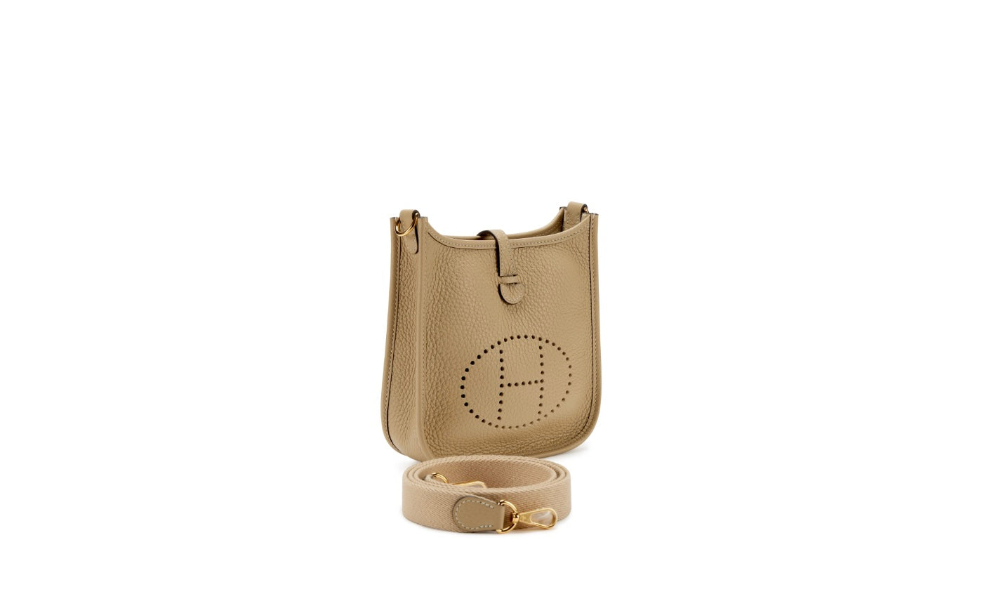 HERMÈS CLEMENCE LEATHER MINI EVELYNE CROSSBODY BAG