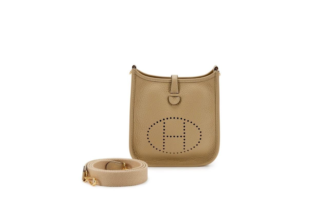 HERMÈS CLEMENCE LEATHER MINI EVELYNE CROSSBODY BAG