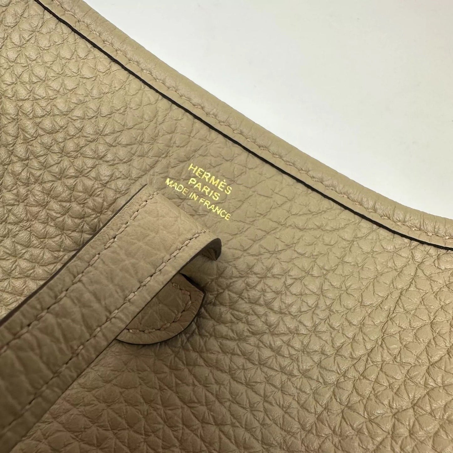 HERMÈS CLEMENCE LEATHER MINI EVELYNE CROSSBODY BAG
