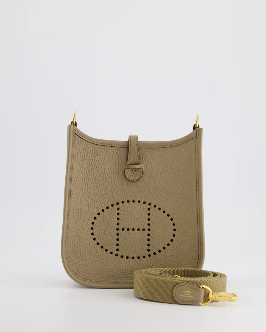 HERMÈS CLEMENCE LEATHER MINI EVELYNE CROSSBODY BAG