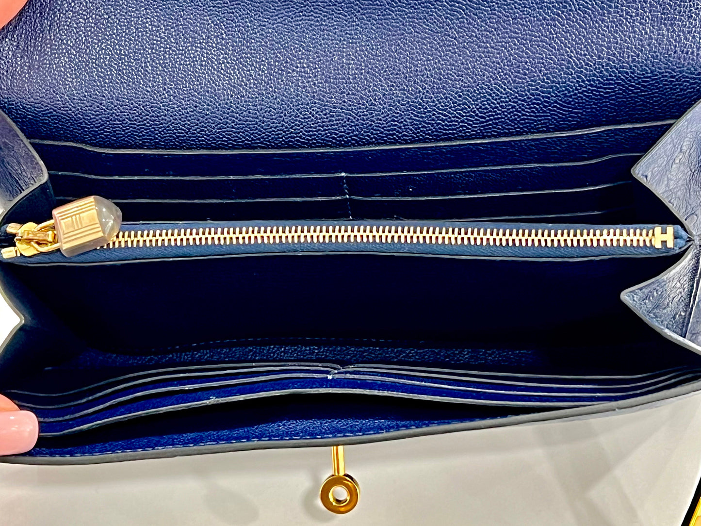 HERMÈS KELLY OSTRICH LONGUE WALLET