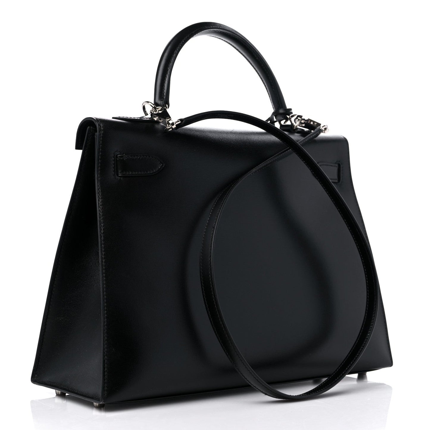 HERMÈS PHW KELLY 32 SWIFT LEATHER SHOULDER BAG