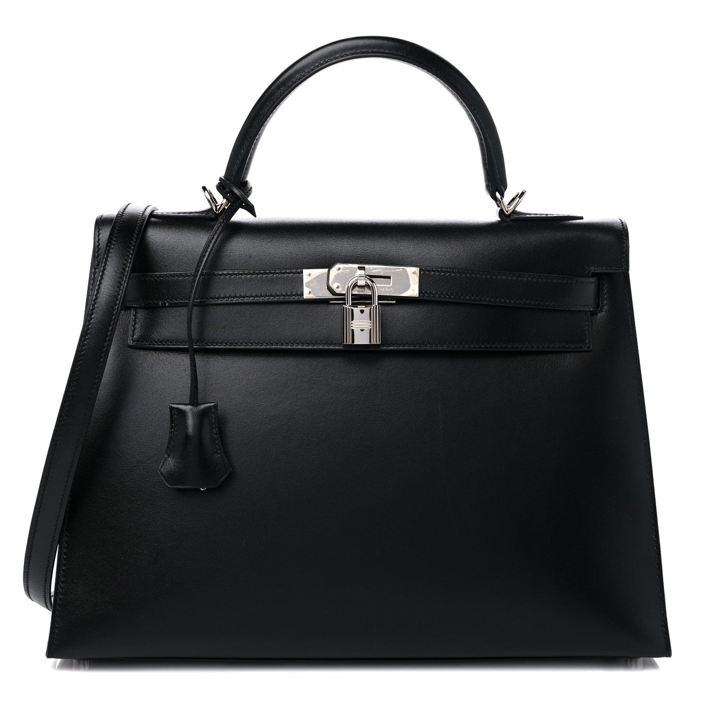 HERMÈS PHW KELLY 32 SWIFT LEATHER SHOULDER BAG