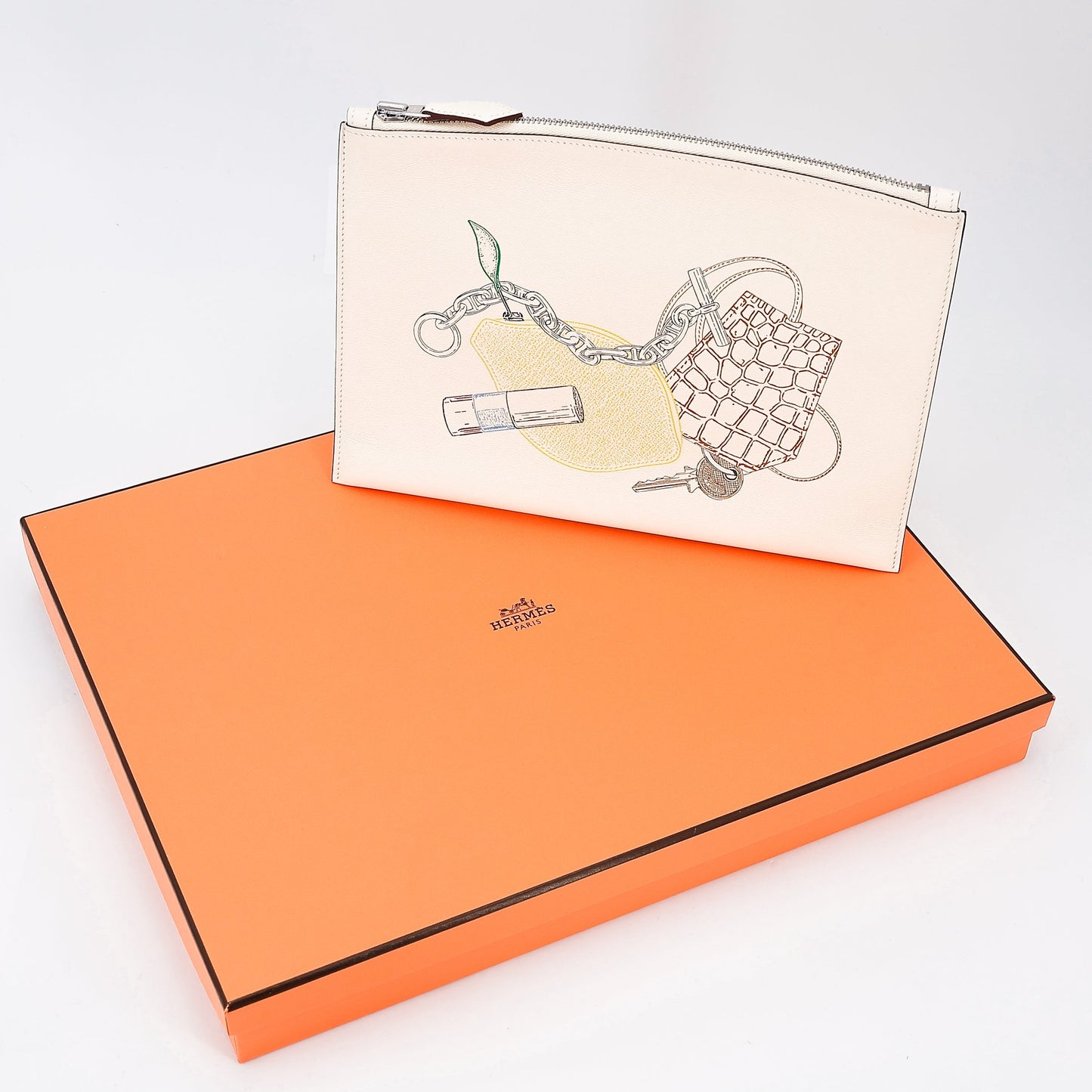 HERMÈS SWIFT LEATHER BAZAR IN & OUT POUCH