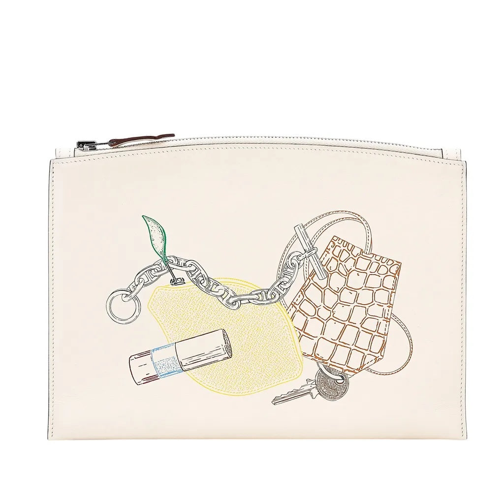 HERMÈS SWIFT LEATHER BAZAR IN & OUT POUCH