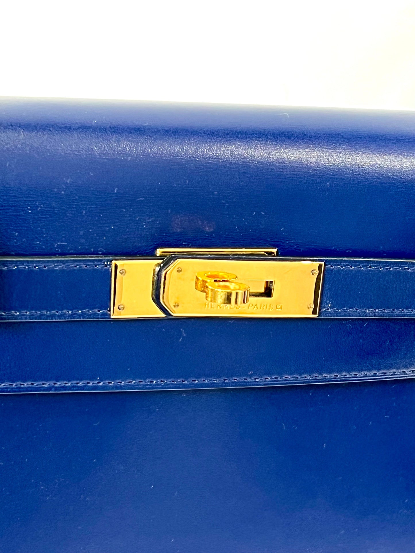 HERMÈS TADELAKT BOX LEATHER VINTAGE KELLY SELLIER 32 BAG