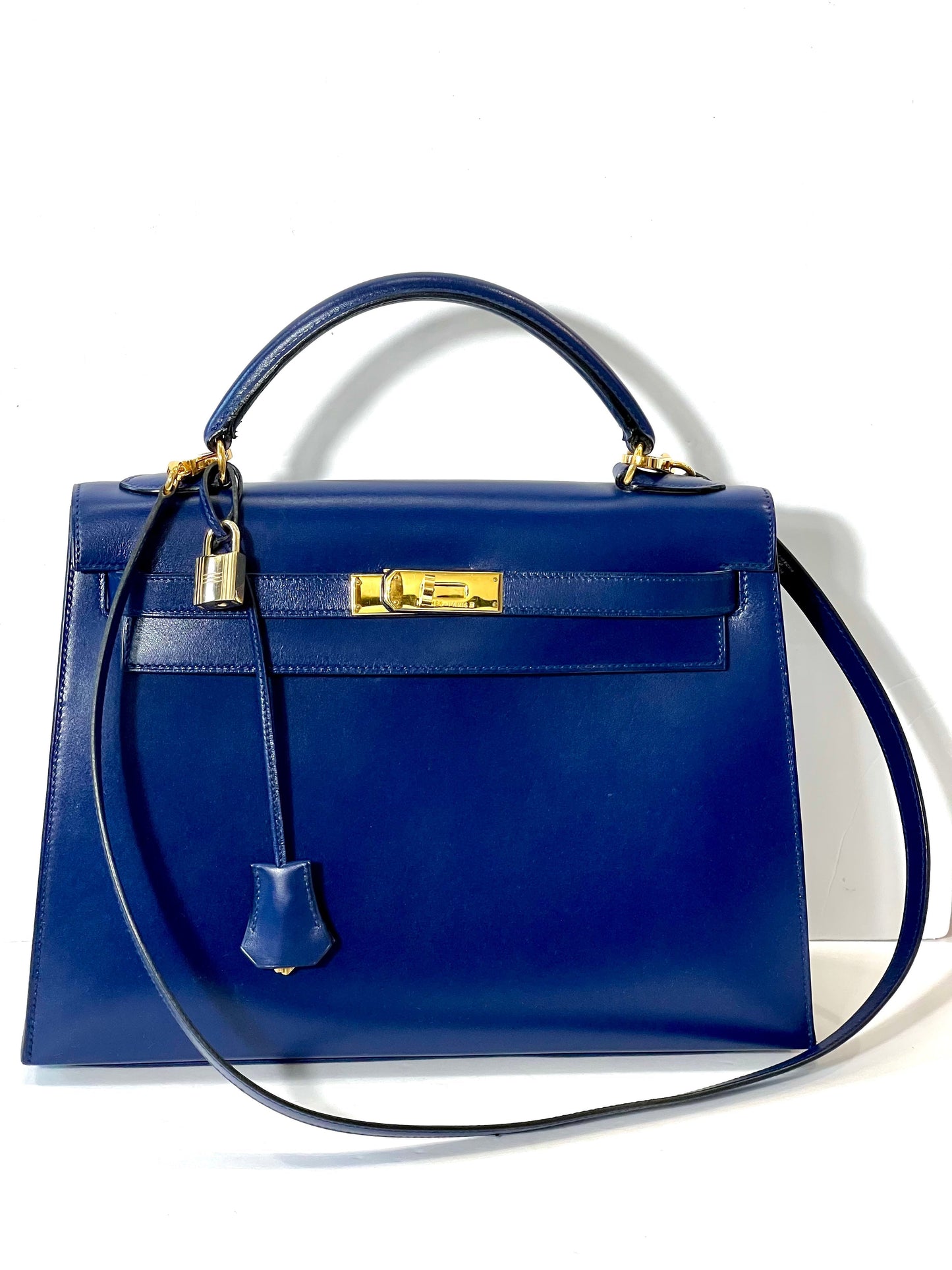 HERMÈS TADELAKT BOX LEATHER VINTAGE KELLY SELLIER 32 BAG