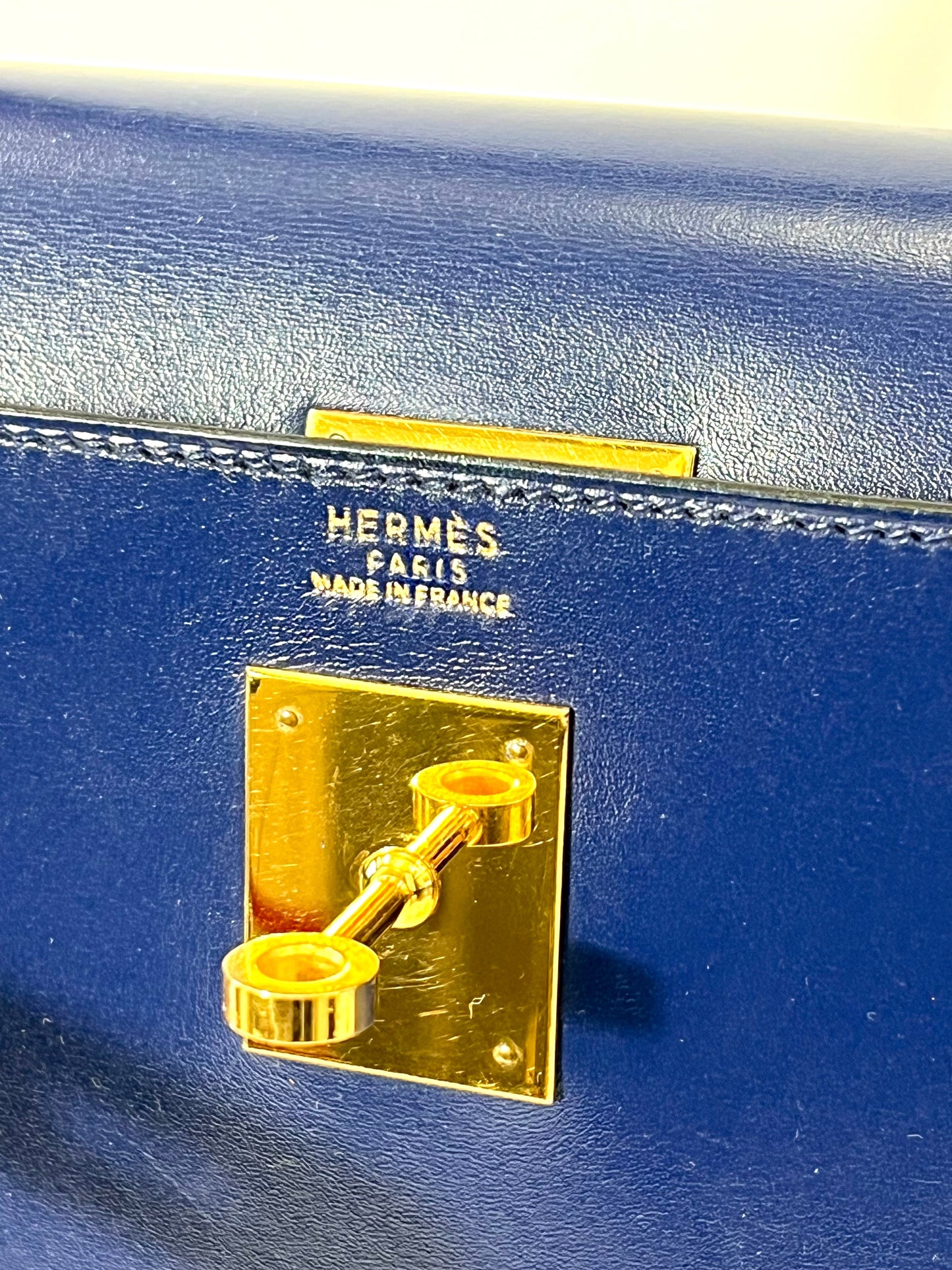 HERMÈS TADELAKT BOX LEATHER VINTAGE KELLY SELLIER 32 BAG