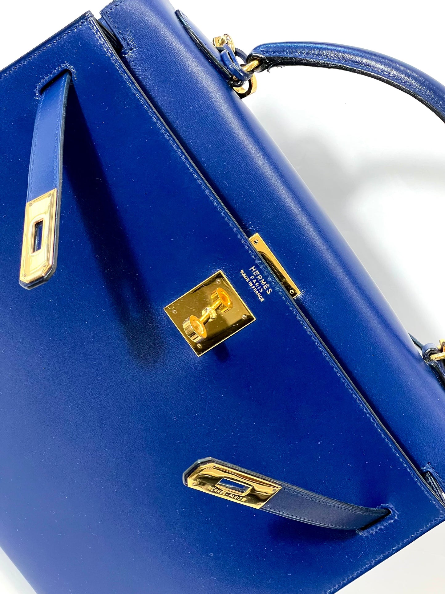 HERMÈS TADELAKT BOX LEATHER VINTAGE KELLY SELLIER 32 BAG