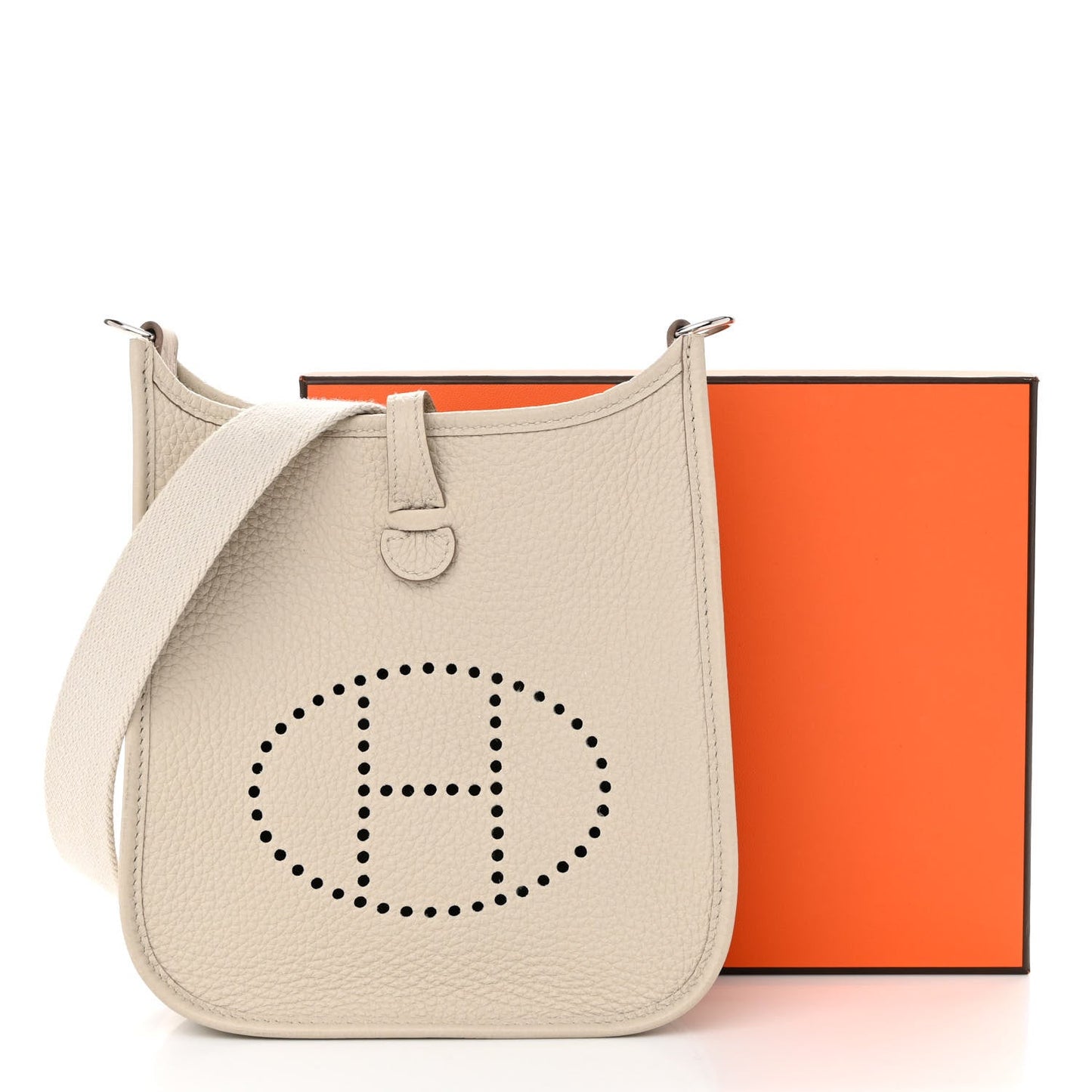 HERMÈS AMAZONE EVELYNE TAURILLON CLEMENCE LEATHER TPM BETON CROSSBODY