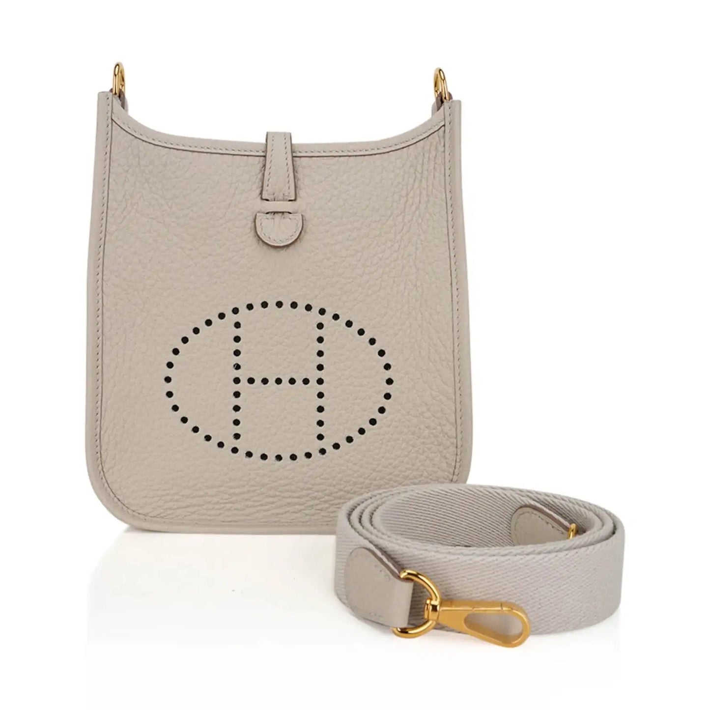 HERMÈS AMAZONE EVELYNE TAURILLON CLEMENCE LEATHER TPM BETON CROSSBODY