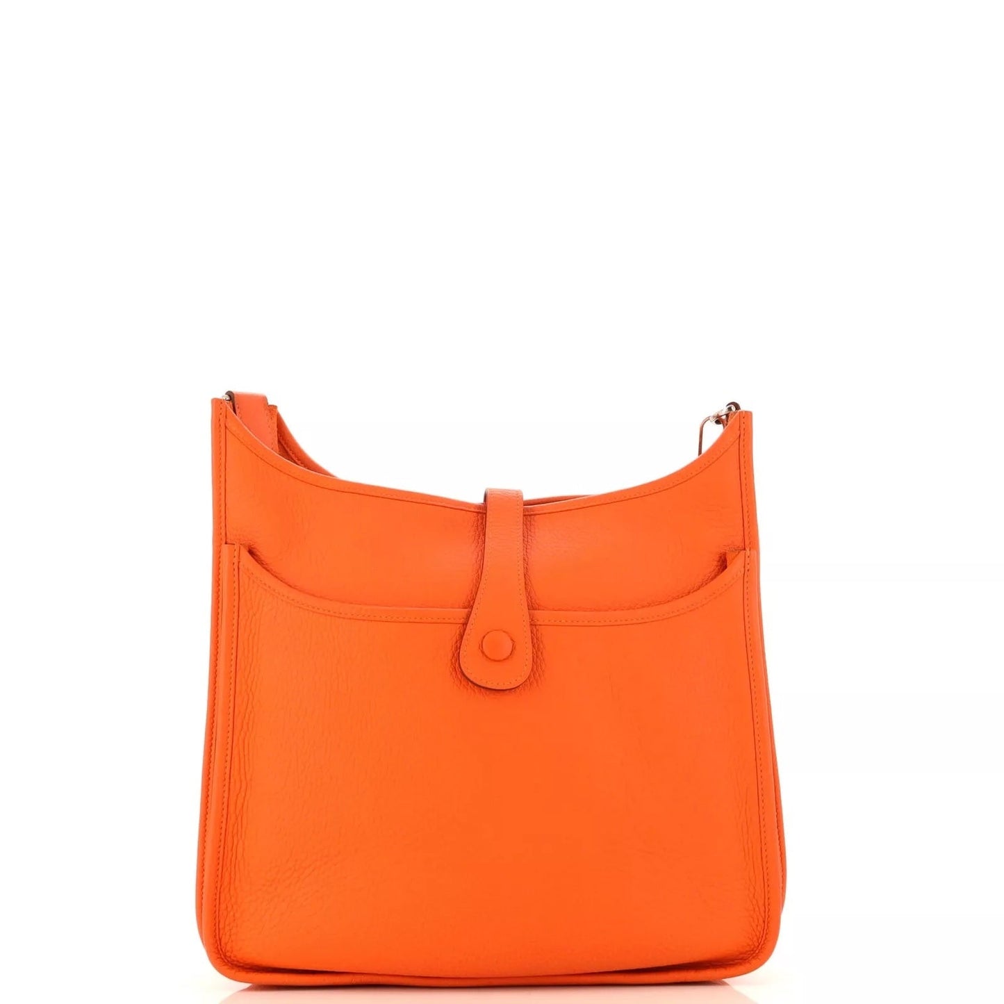 HERMÈS Orange Clemence Leather Evelyne III GM Bag