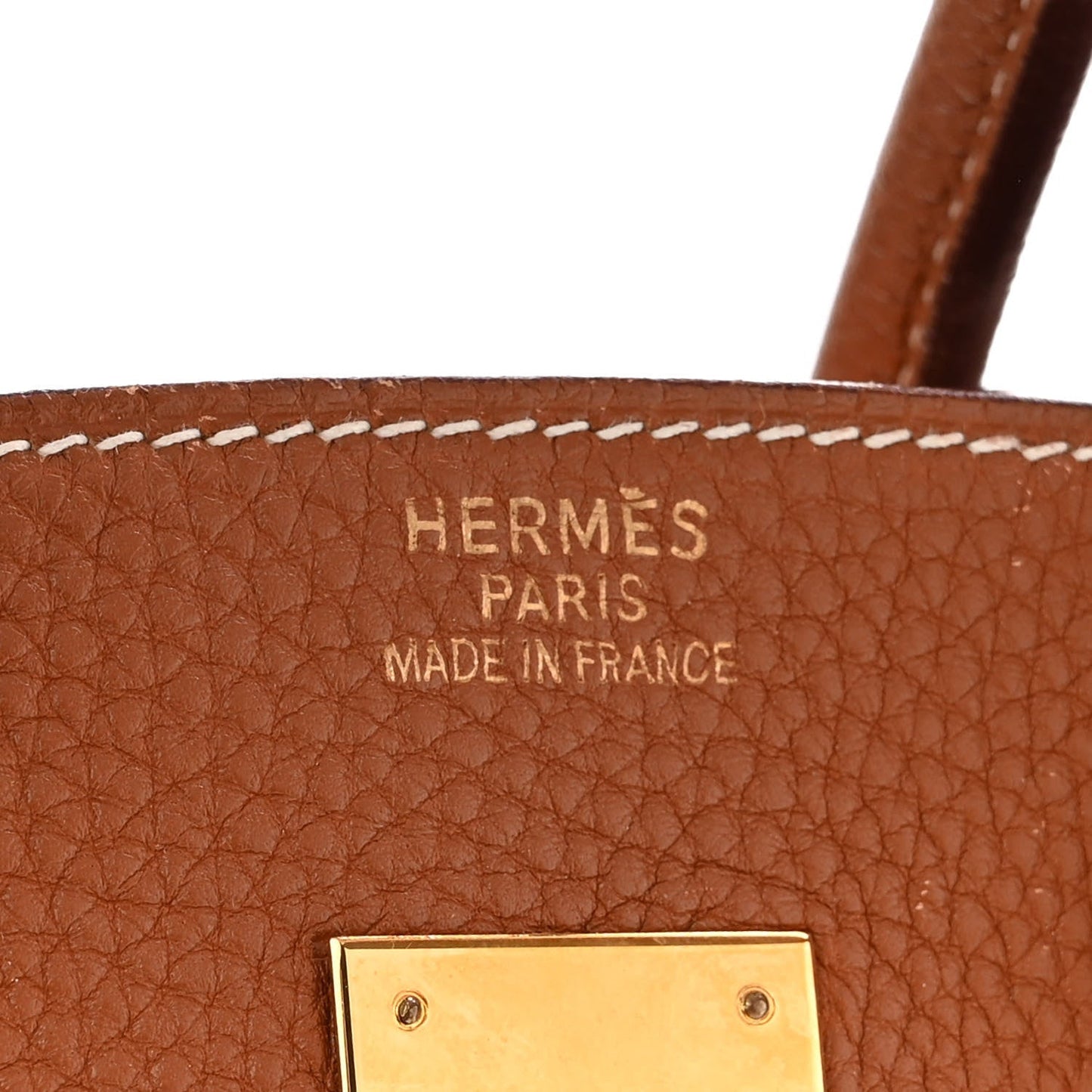 HERMÈS GOLD TAURILLON CLEMENCE LEATHER GOLD BIRKIN 35 HANDBAG
