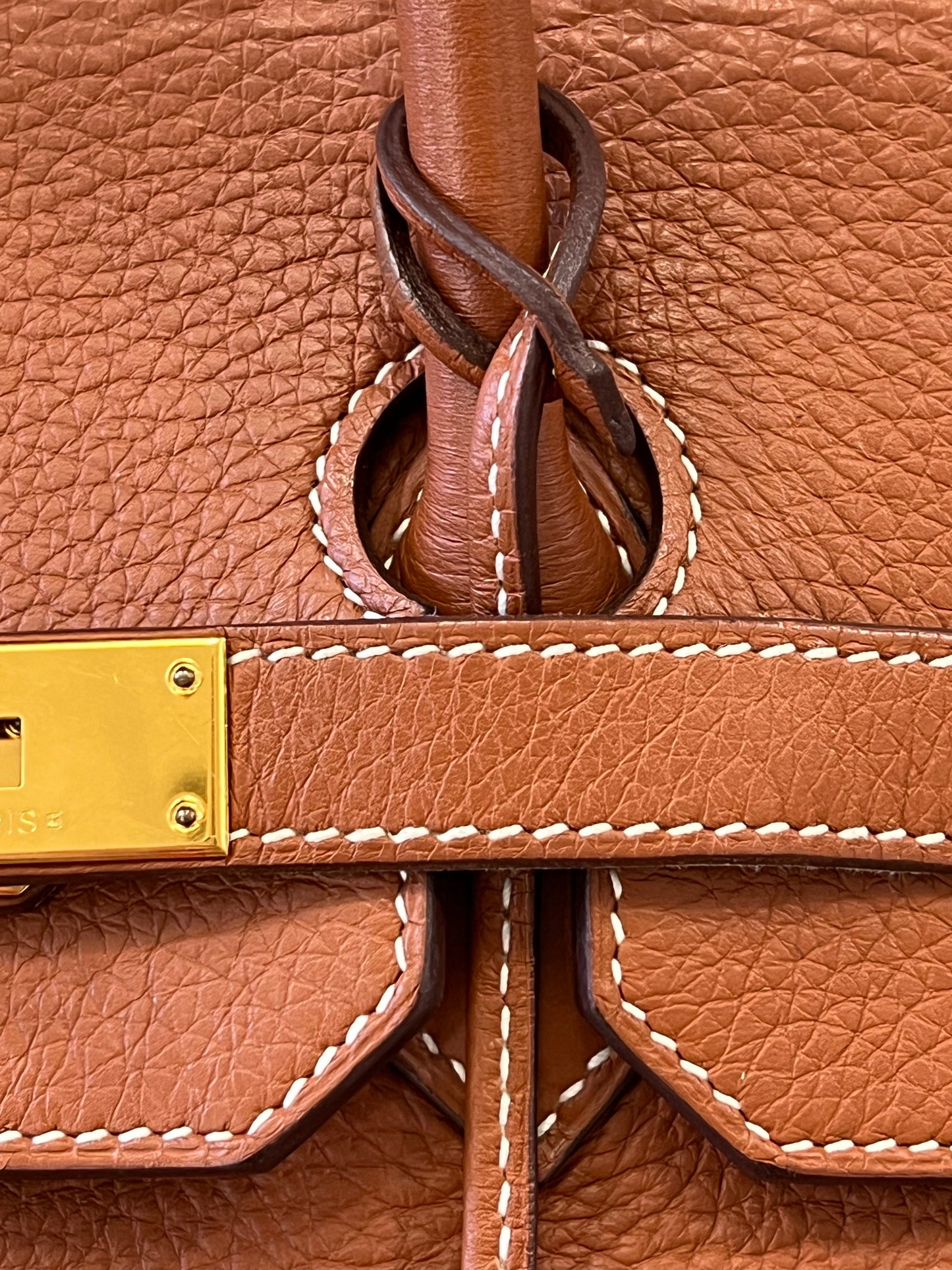 HERMÈS GOLD TAURILLON CLEMENCE LEATHER GOLD BIRKIN 35 HANDBAG