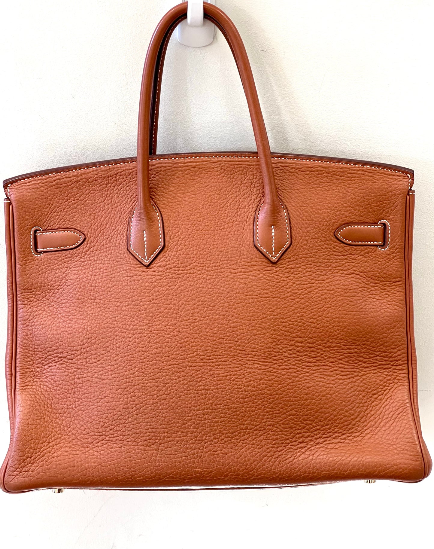 HERMÈS GOLD TAURILLON CLEMENCE LEATHER GOLD BIRKIN 35 HANDBAG