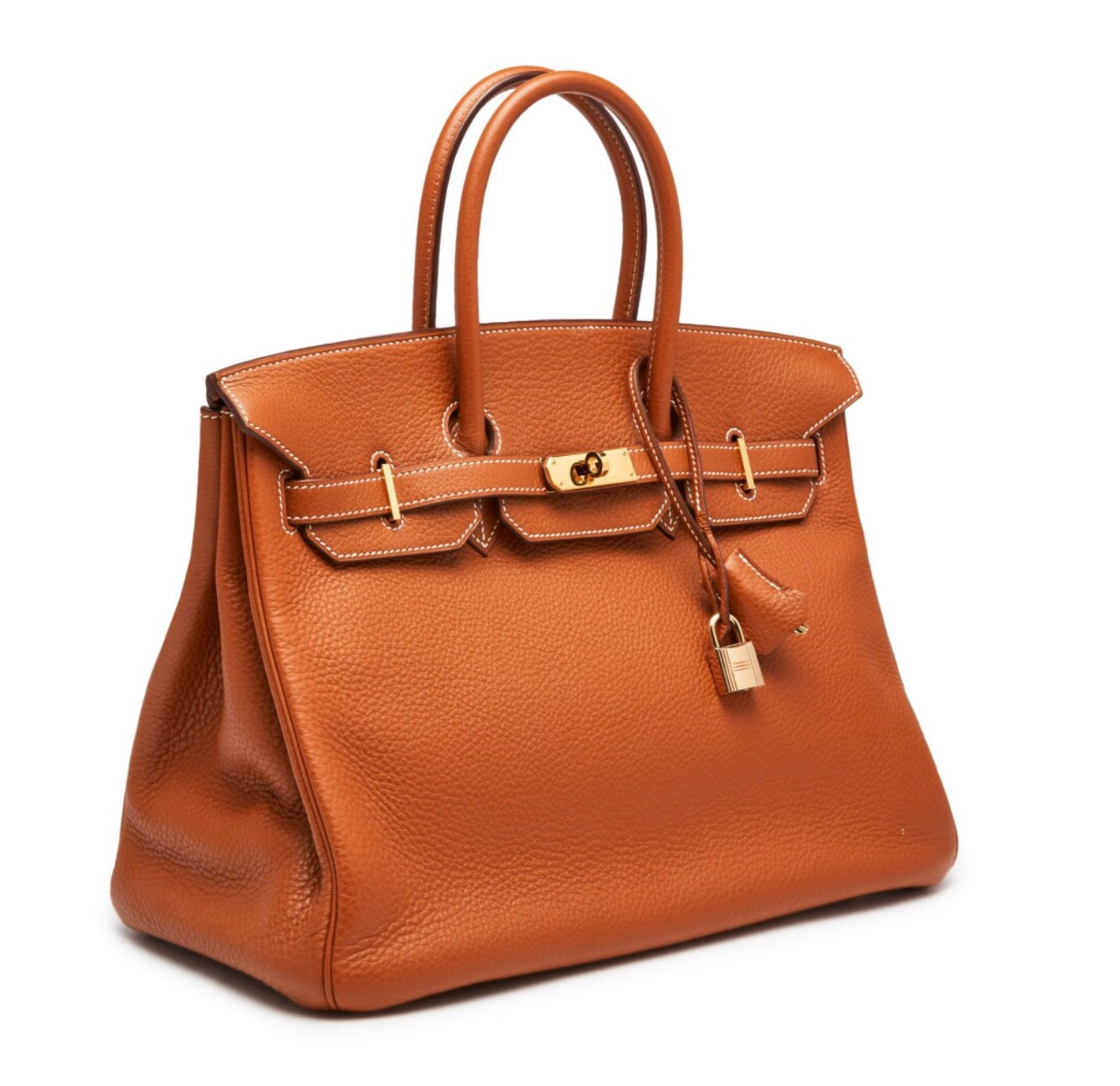 HERMÈS GOLD TAURILLON CLEMENCE LEATHER GOLD BIRKIN 35 HANDBAG