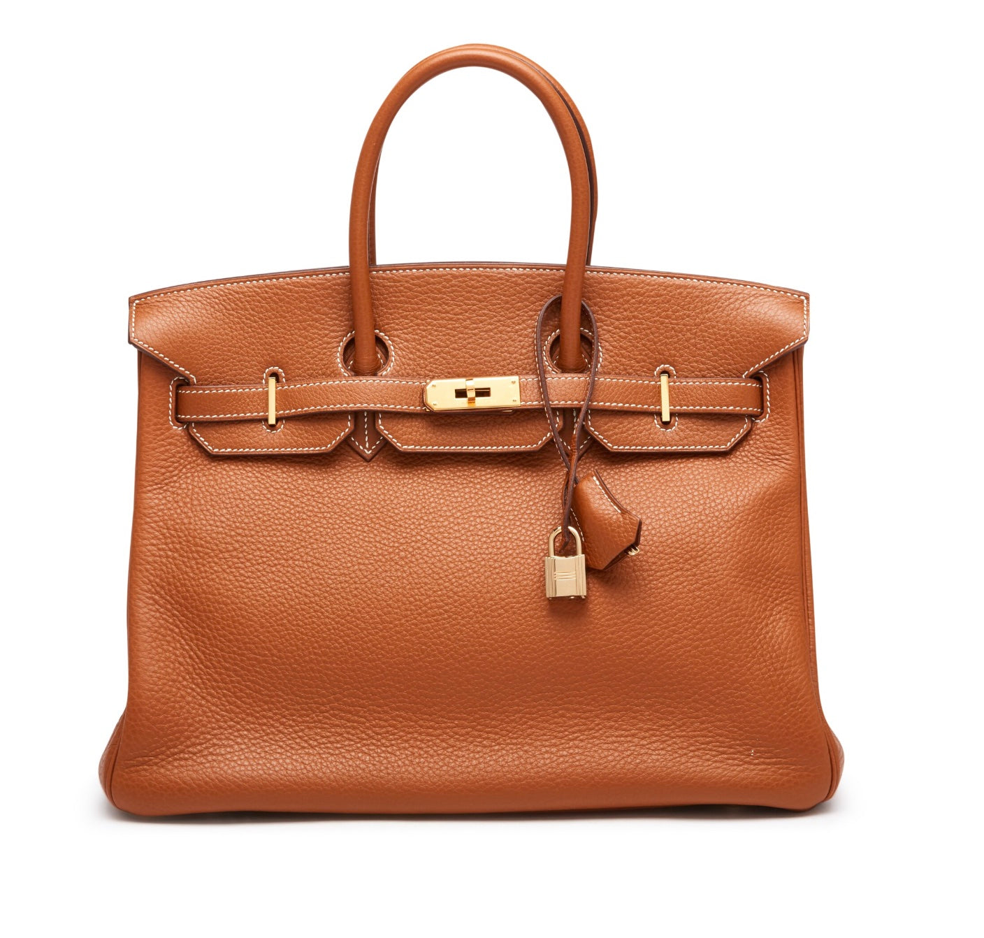 HERMÈS GOLD TAURILLON CLEMENCE LEATHER GOLD BIRKIN 35 HANDBAG